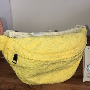 NWT Yellow TerryCloth FannyBag Waist Messenger Bag Purse Zipper